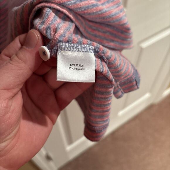 Peter Millar Men’s XL 1/4 Button Polo Short Sleeve Shirt Red/Grey Striped - Picture 5 of 7